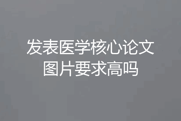 发表医学核心论文图片要求高吗