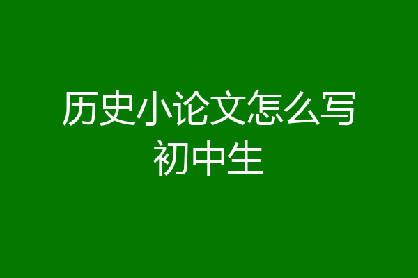 历史小论文怎么写初中生