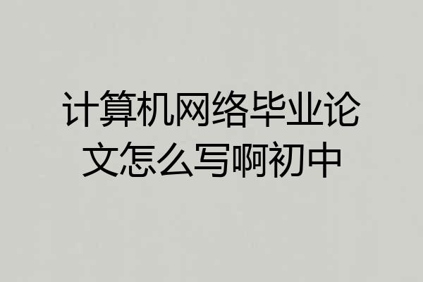 计算机网络毕业论文怎么写啊初中