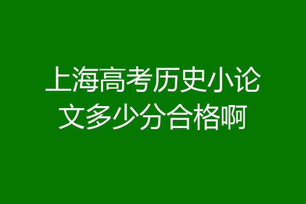 上海高考历史小论文多少分合格啊