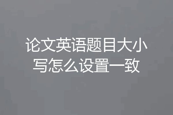 论文英语题目大小写怎么设置一致