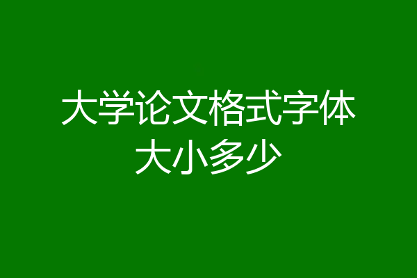大学论文格式字体大小多少