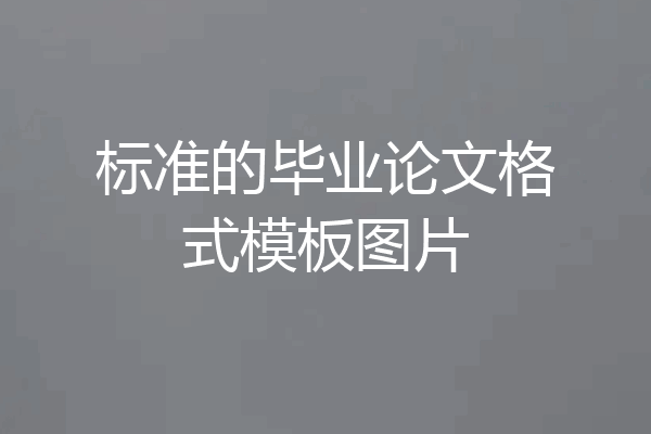标准的毕业论文格式模板图片