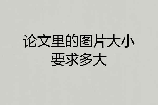 论文里的图片大小要求多大