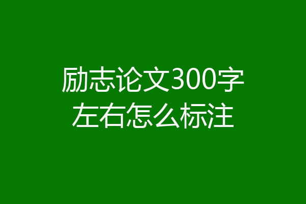 励志论文300字左右怎么标注