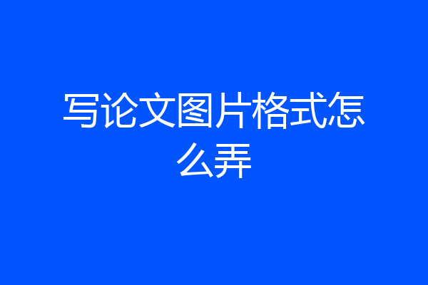 写论文图片格式怎么弄