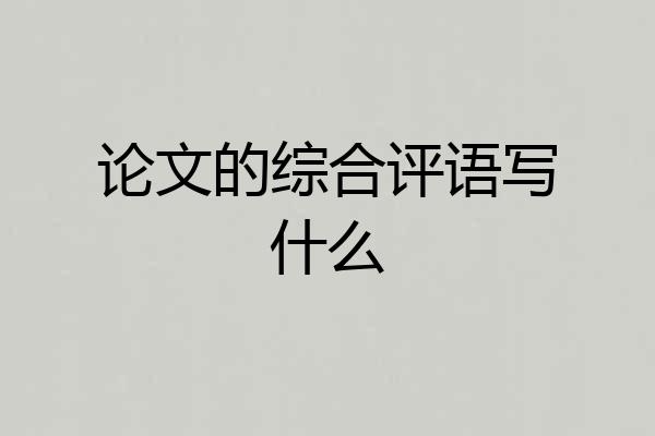 论文的综合评语写什么