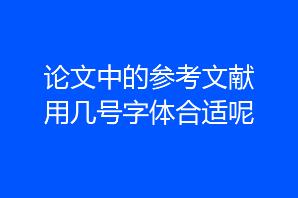 论文中的参考文献用几号字体合适呢