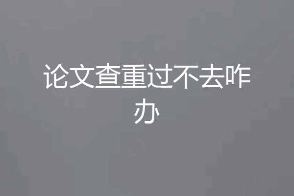 论文查重过不去咋办