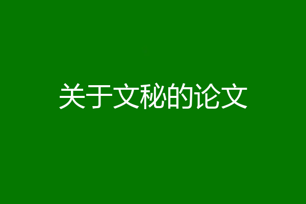 关于文秘的论文