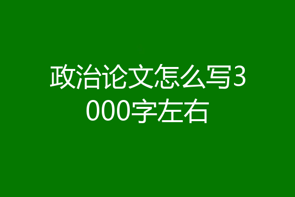 政治论文怎么写3000字左右