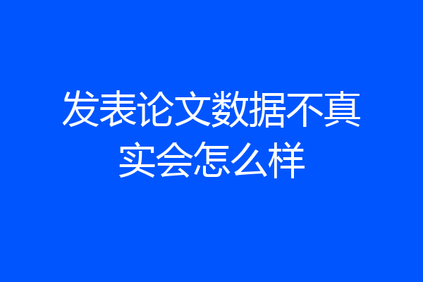 发表论文数据不真实会怎么样
