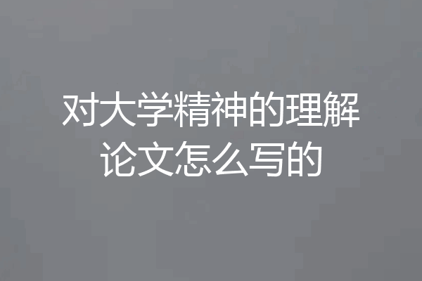 对大学精神的理解论文怎么写的