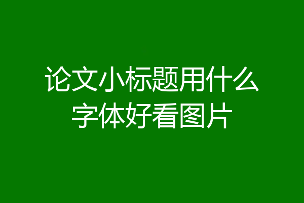 论文小标题用什么字体好看图片