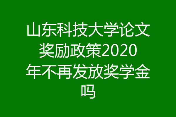 山东科技大学论文奖励政策2020年不再发放奖学金吗