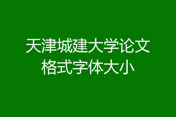 天津城建大学论文格式字体大小