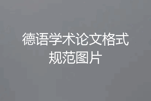 德语学术论文格式规范图片