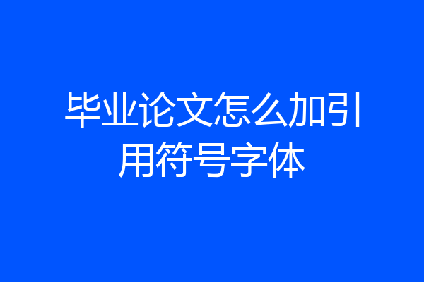 毕业论文怎么加引用符号字体