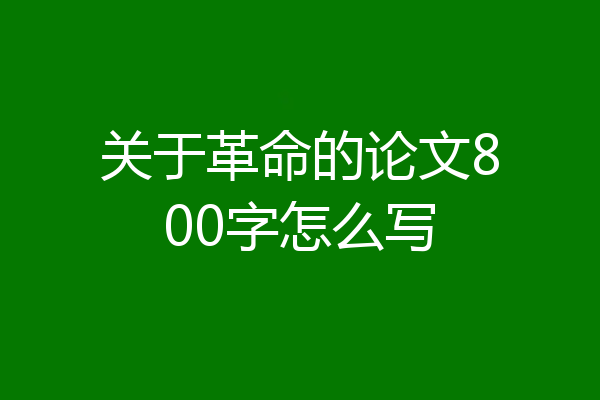 关于革命的论文800字怎么写
