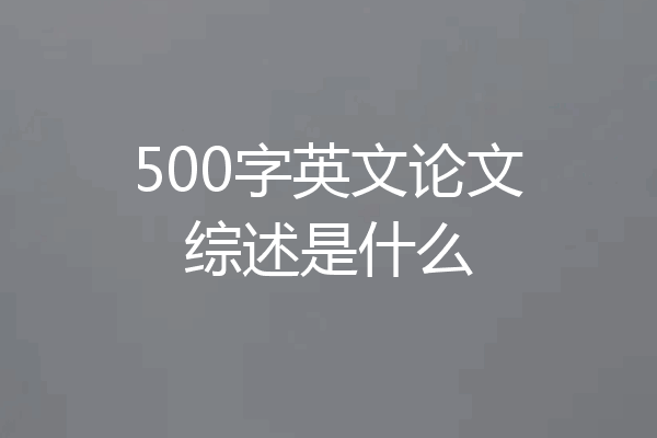 500字英文论文综述是什么