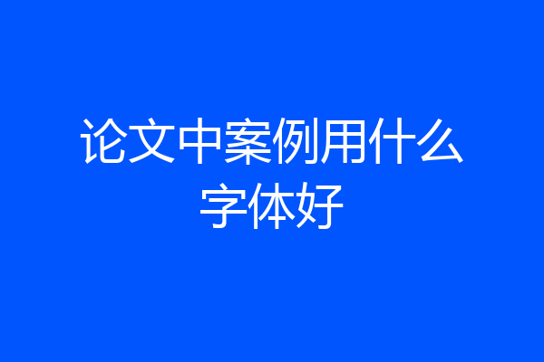 论文中案例用什么字体好