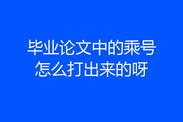 毕业论文中的乘号怎么打出来的呀