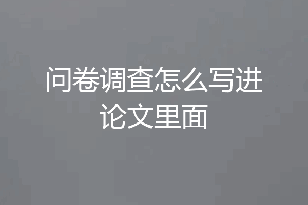 问卷调查怎么写进论文里面