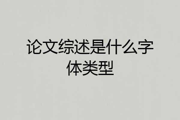 论文综述是什么字体类型