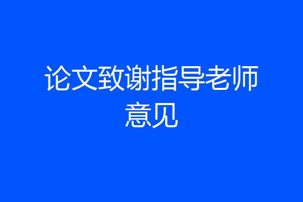 论文致谢指导老师意见
