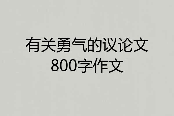 有关勇气的议论文800字作文