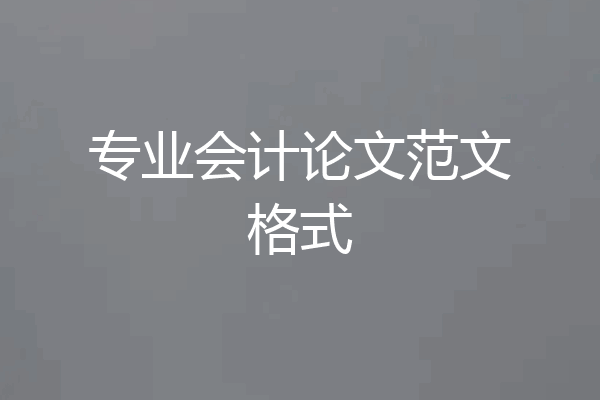 专业会计论文范文格式