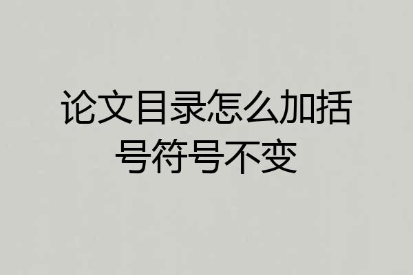 论文目录怎么加括号符号不变