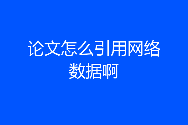 论文怎么引用网络数据啊