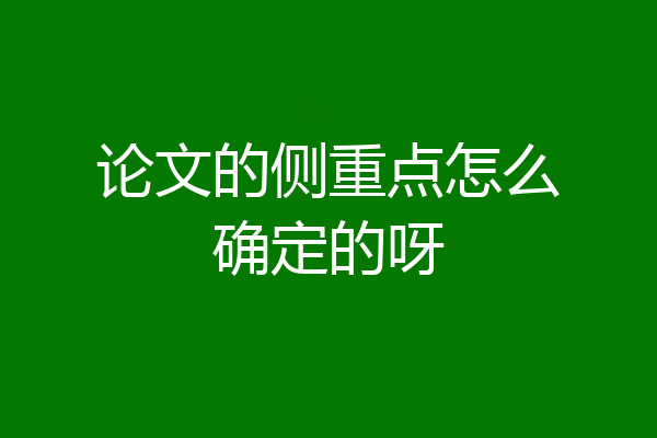 论文的侧重点怎么确定的呀