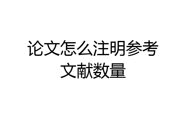 论文怎么注明参考文献数量