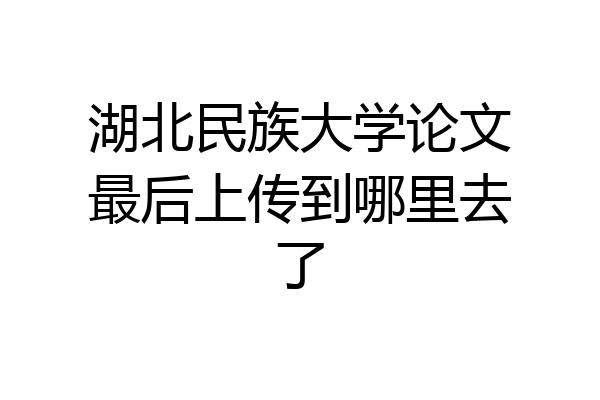 湖北民族大学论文最后上传到哪里去了
