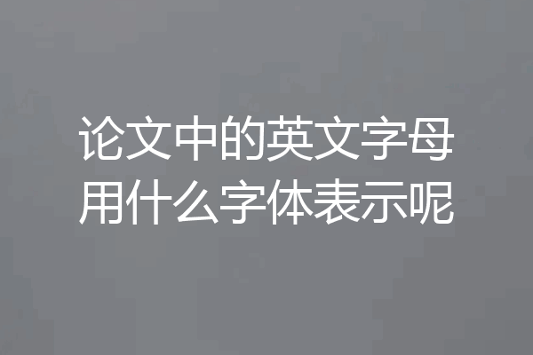 论文中的英文字母用什么字体表示呢