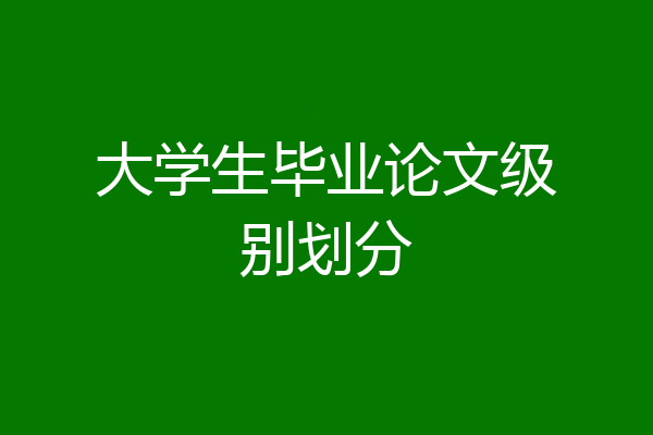 大学生毕业论文级别划分