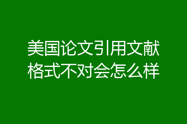 美国论文引用文献格式不对会怎么样