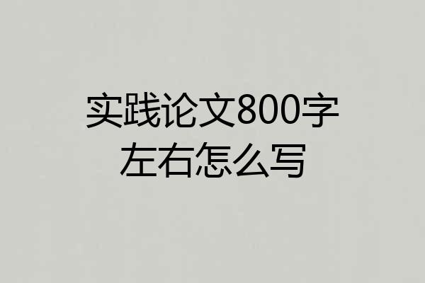 实践论文800字左右怎么写