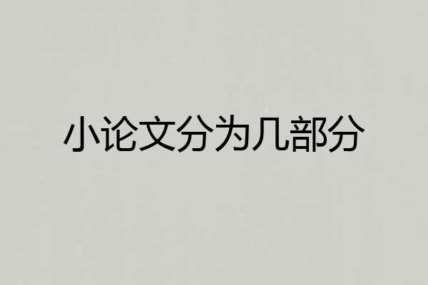 小论文分为几部分