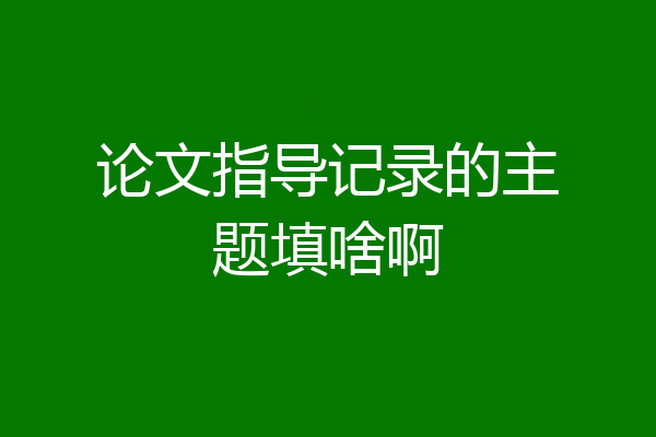 论文指导记录的主题填啥啊