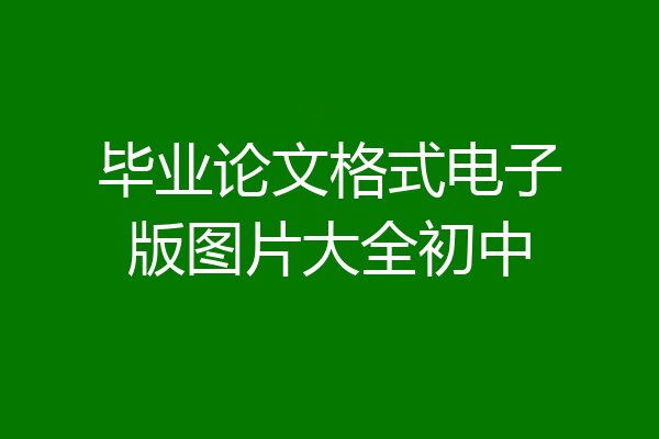 毕业论文格式电子版图片大全初中