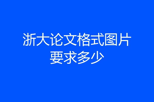 浙大论文格式图片要求多少