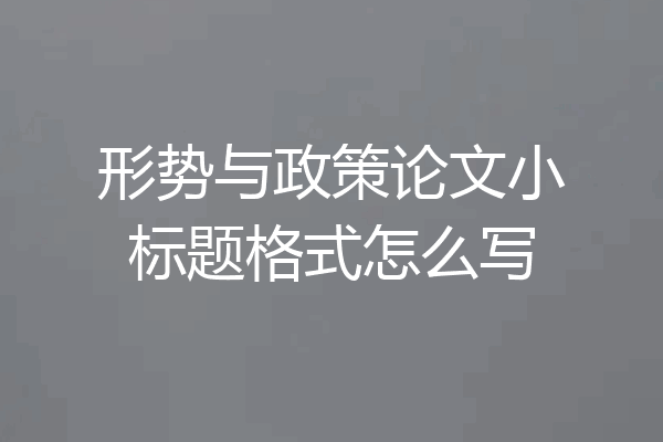 形势与政策论文小标题格式怎么写