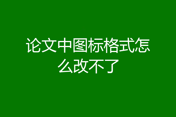论文中图标格式怎么改不了