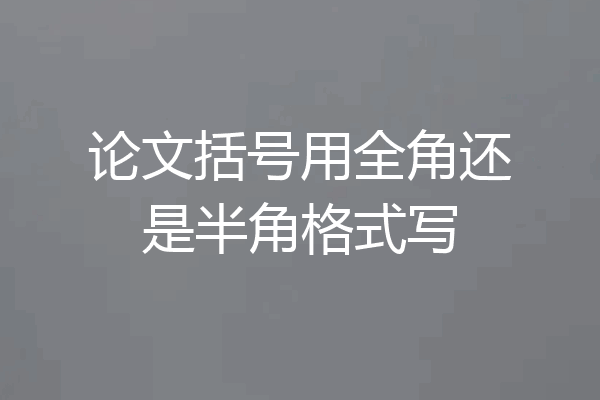 论文括号用全角还是半角格式写