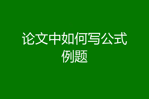 论文中如何写公式例题