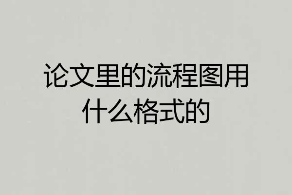 论文里的流程图用什么格式的