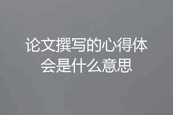 论文撰写的心得体会是什么意思